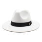 Fedora Hats for Women Fashion Elegant Bowler Dress Caps Panama Church Wedding Ribbon Band Hat Men Felt Jazz Hat