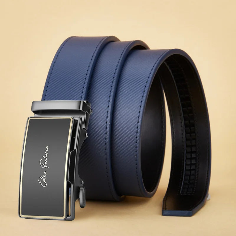 Belt for men Blue Striped Belt Automatic Buckle Belts Fashion Jeans Belt Designer Belts Genuine Leather Belt