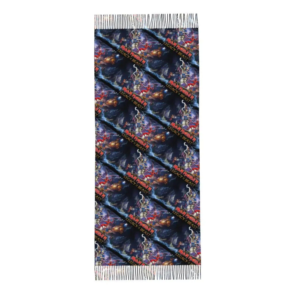 Custom Female Large British Heavy Metal Rock Iron Maidens Scarves Women Winter Soft Warm Tassel Shawl Wraps Scarf