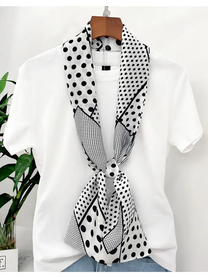 Men's Long Small Silk Scarves with Suits Spring Autumn New Fashionable Versatile Decorative Korean Version Thin  Narrow Scarves