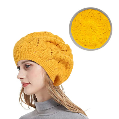 Women's Hats for Autumn&Winter-Comfortable Stylish Versatile Warm-Keeping Hairstyle-Protecting Knitted Satin Woolen Hats