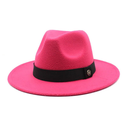 Fedora Hats for Women Fashion Elegant Bowler Dress Caps Panama Church Wedding Ribbon Band Hat Men Felt Jazz Hat
