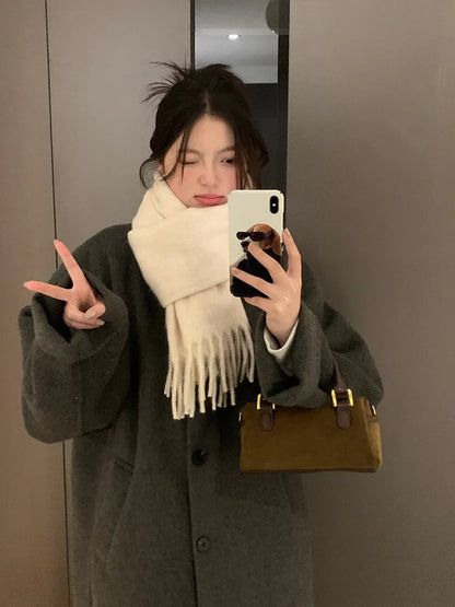 Scarf For Women Winter High-End New Autumn And Winter Korean Version Warm And Thickened Versatile Neck Protection