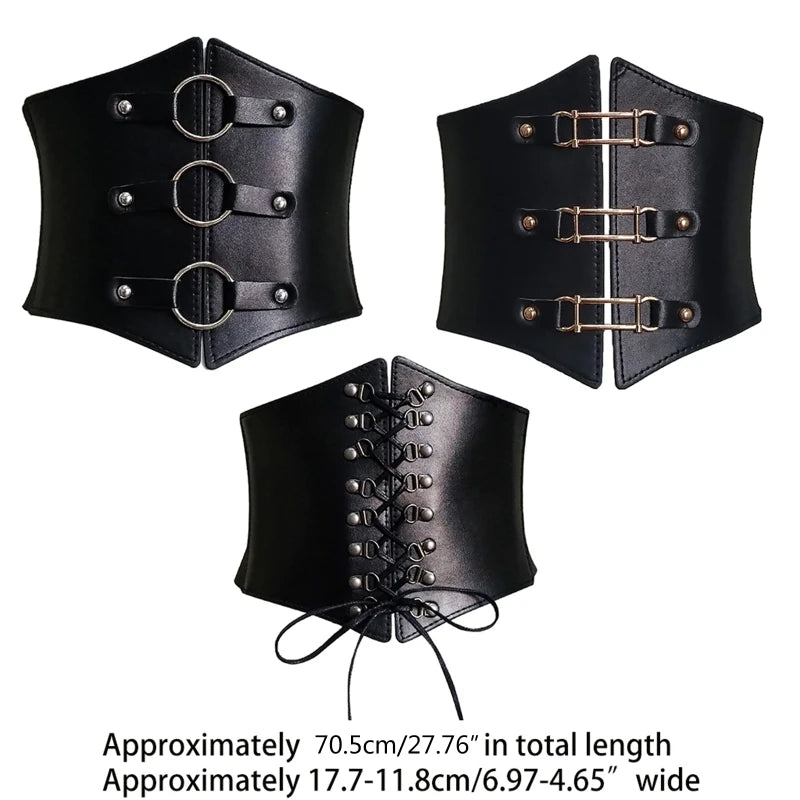 Belts For Women Dresses Waist Buckle Bandage Corset Wide Pu Leather Slimming Body Belts for Women Elastic High Waist wholesales