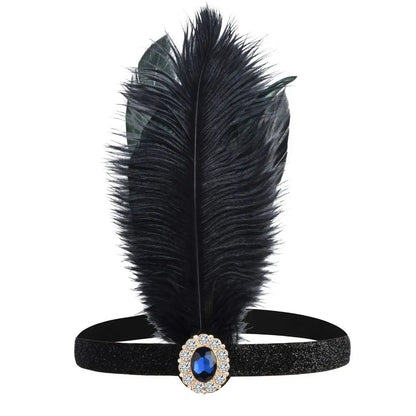 Hair Accessories Feather Headwear Tassel Makeup Party Cosplay Dress Headwear Diamond Black Masquerade Hair Band