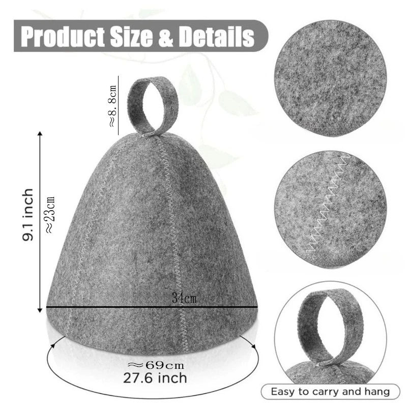 Sauna Hats, Sauna Caps Sauna Hats Sauna Accessories Felt Sauna Cap for Men and Women Home Sauna Steam Cap for Steam Room