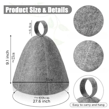 Sauna Hats, Sauna Caps Sauna Hats Sauna Accessories Felt Sauna Cap for Men and Women Home Sauna Steam Cap for Steam Room