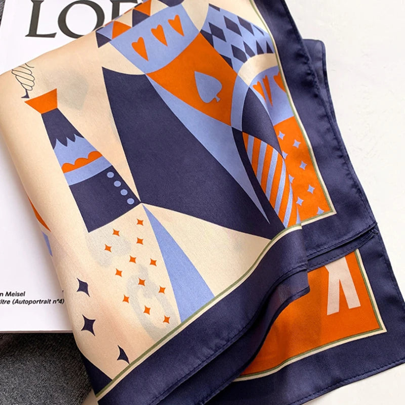 100% Silk Scarf  Women Square Scarves Wrap Kerchief Mulberry Spring Luxury Headband Hijab Shawls  Bandana High Quality