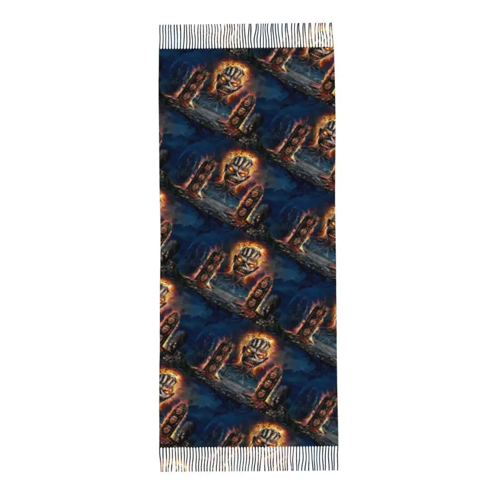 Custom Female Large British Heavy Metal Rock Iron Maidens Scarves Women Winter Soft Warm Tassel Shawl Wraps Scarf