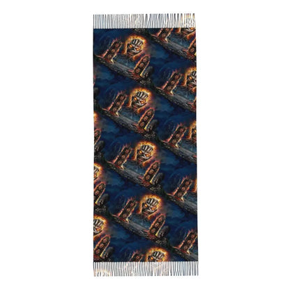 Custom Female Large British Heavy Metal Rock Iron Maidens Scarves Women Winter Soft Warm Tassel Shawl Wraps Scarf
