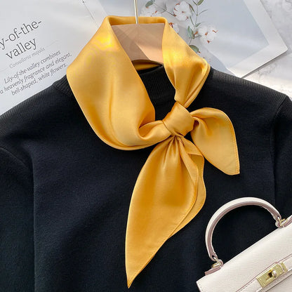 70Scarf 100% Silk Bandana Women Square Scarves Wrap Kerchief Mulberry Spring Fashion Luxury High Quality Headband Hijab Shawls