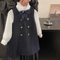 Girls' College Style Dress 2025 Autumn Western Style Double Breasted Girls' Western Style Vest Skirt Baby Princess Skirt