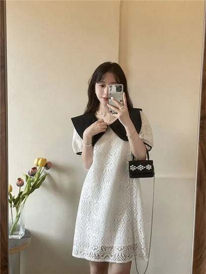 Female Dresses White Formal Women's Dress Occasion Birthday Kawaii Lace Clothing Y2k Fashion Summer 2025 Elegant and Beautiful