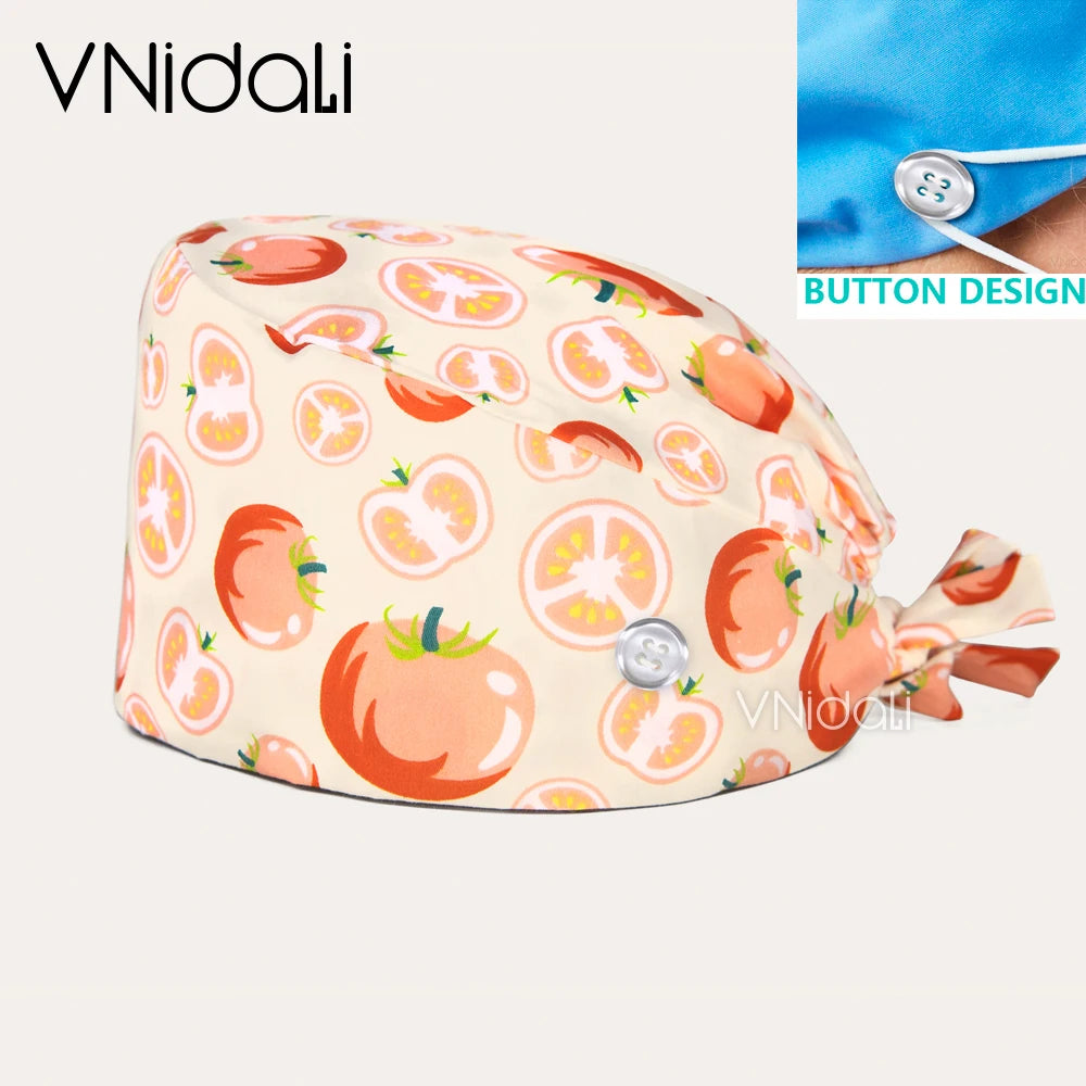 Women Beauty Work Hats Pet Grooming Nursing Work Scrub Hats Surgical Hats for doctors nurse hats scrub cap with button