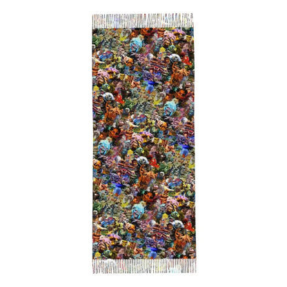 Custom Female Large British Heavy Metal Rock Iron Maidens Scarves Women Winter Soft Warm Tassel Shawl Wraps Scarf