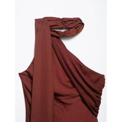 2025 Fashion Scarf Style Long Dresses for Women Summer Asymmetric Off Shoulder Maxi Dress Female Elegant Party Dresses