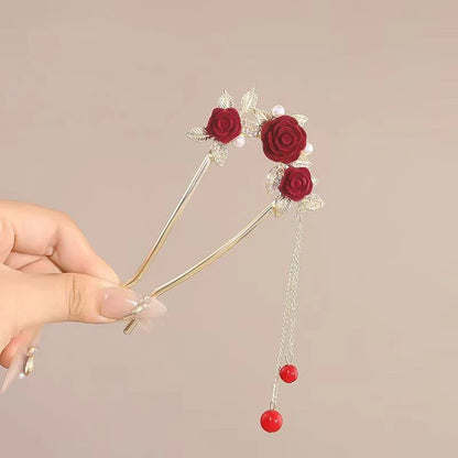 Fashion Hair Accessories Metal U Shape Hair Clip For Women Elegant Simulated Pearl Tassels Hairpin Female Headwear Gifts