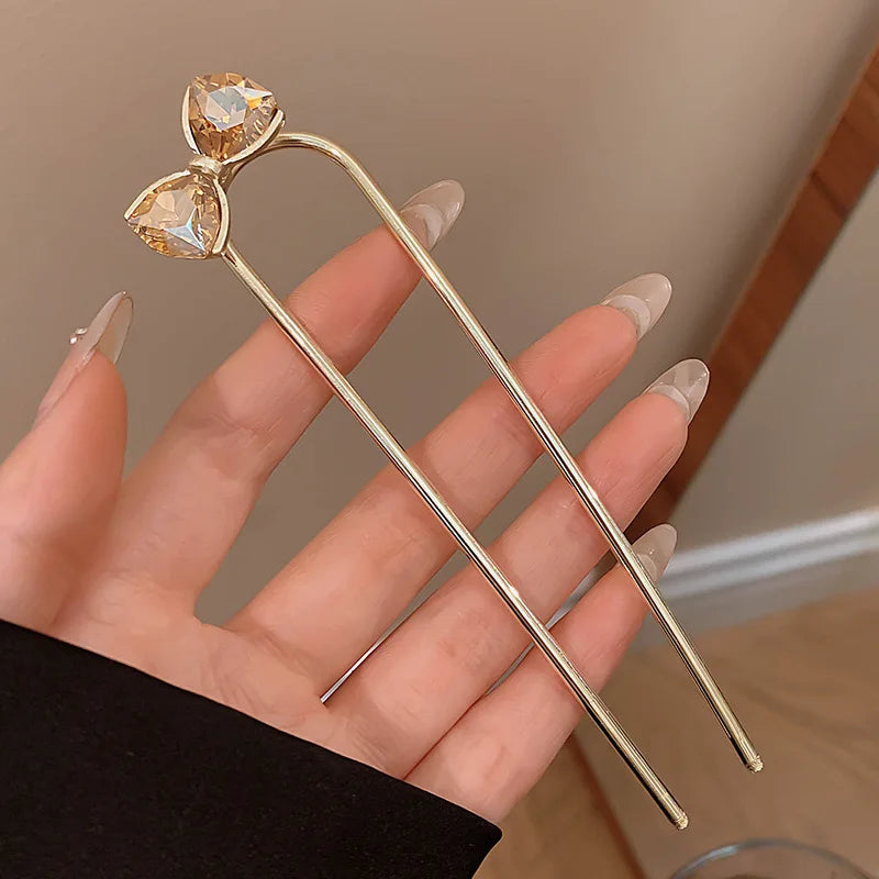 Fashion Hair Accessories Metal U Shape Hair Clip For Women Elegant Simulated Pearl Tassels Hairpin Female Headwear Gifts