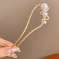 Fashion Hair Accessories Metal U Shape Hair Clip For Women Elegant Simulated Pearl Tassels Hairpin Female Headwear Gifts