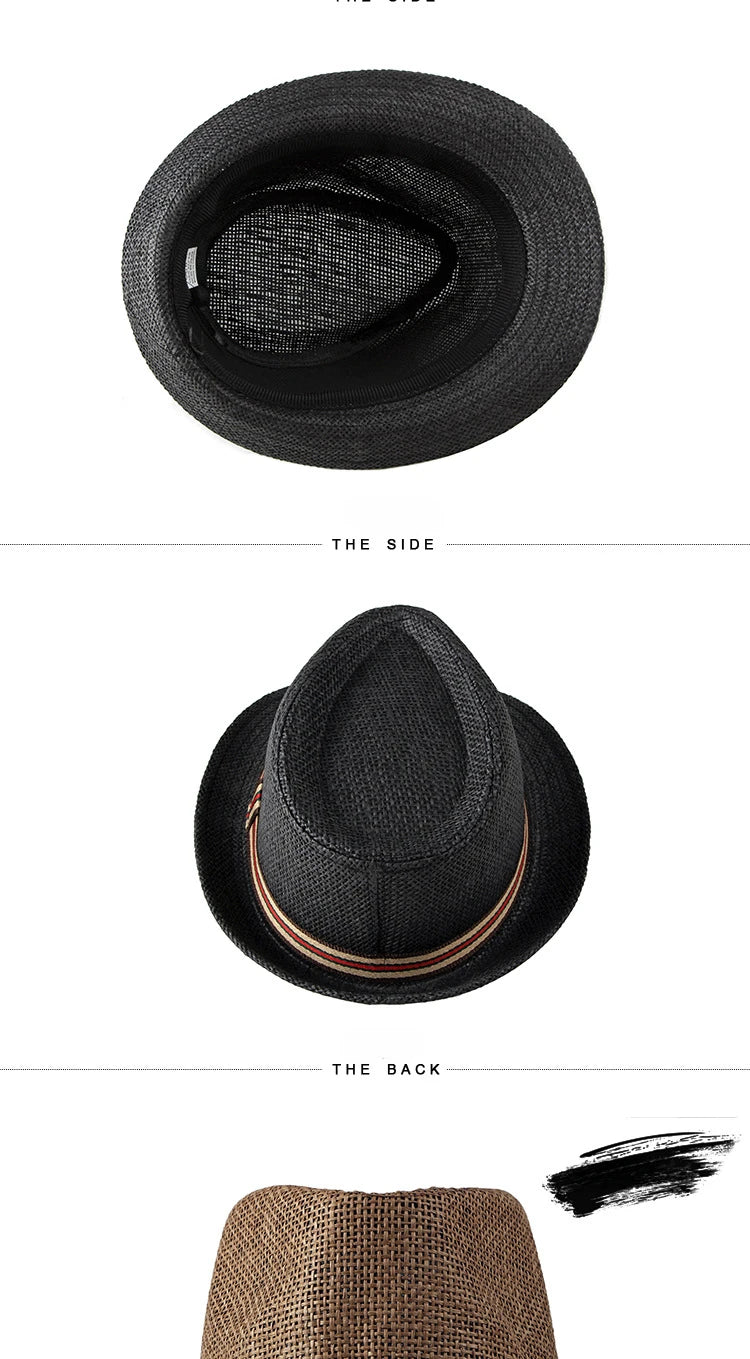 Women Beach Hats in Spring Summer British European and American Jazz Hats Men Fedoras Straw Hats Outdoor Travel Bucket Sun Hats