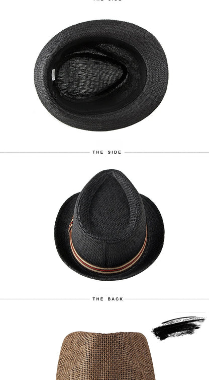 Women Beach Hats in Spring Summer British European and American Jazz Hats Men Fedoras Straw Hats Outdoor Travel Bucket Sun Hats