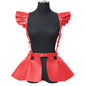 skirt Women's Belts Fashion Leather Body Harness Belt Skirt With Ruffle Hem Gothic Style Waist &Shoulder Belt Clothing Accessory