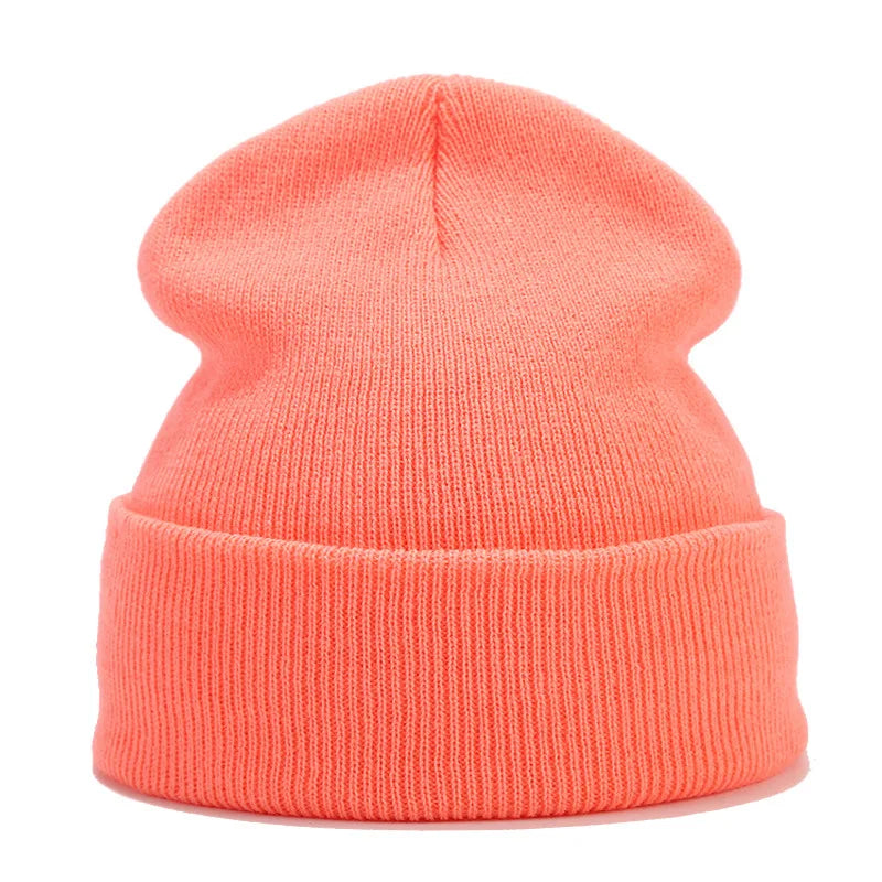 Knitted hats for men and women in autumn and winter, pure color, simple and versatile. Knitted hats with pullovers and cold hats