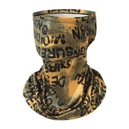 Scarves English Graffiti Sunscreen Face Mask UV Protection Shading Riding Mask Personal Breathable Ice Silk Face Towel Summer