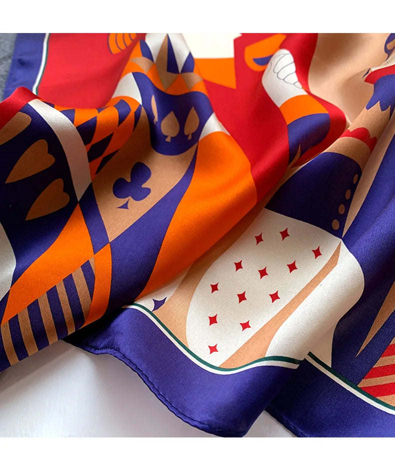 100% Silk Scarf  Women Square Scarves Wrap Kerchief Mulberry Spring Luxury Headband Hijab Shawls  Bandana High Quality