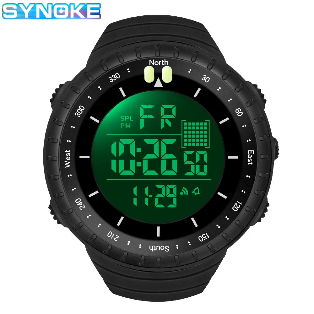 SYNOKE Outdoor Military Digital Watch For Men Fashion Retro Men Watch Sports Waterproof Men Watch Multifunctional Handsome Men
