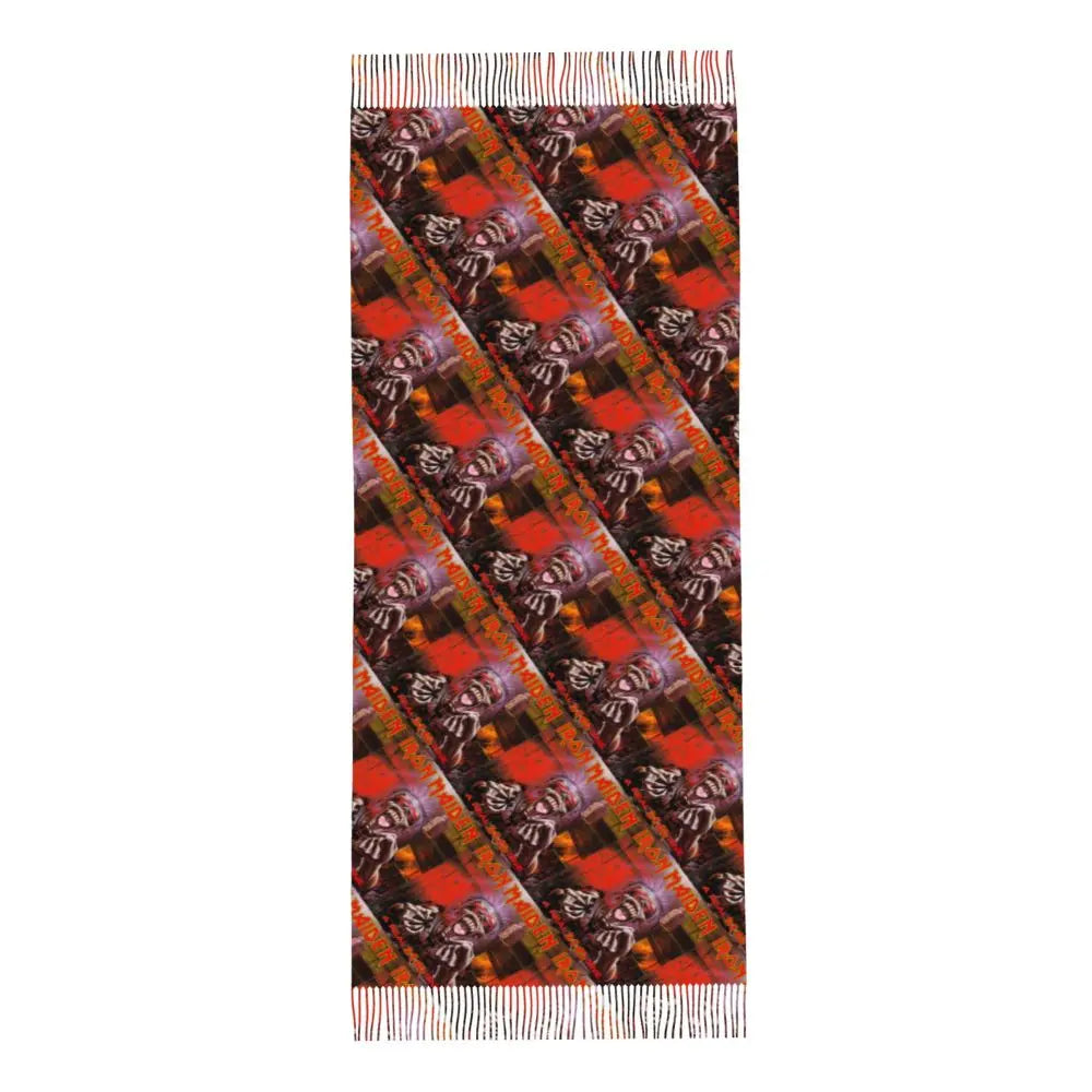 Custom Female Large British Heavy Metal Rock Iron Maidens Scarves Women Winter Soft Warm Tassel Shawl Wraps Scarf