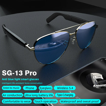 SG-13 Smart glasses, Bluetooth earphones, clear vision | UV resistant touch function | Versatile facial features