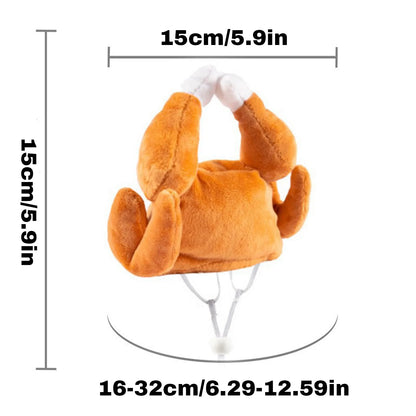 Cute Cat Turkey Hat Funny Hand-made Puppy Caps Pets Halloween Party Cosplay Headwear Adjiustable Cat Hat Hair Decoration