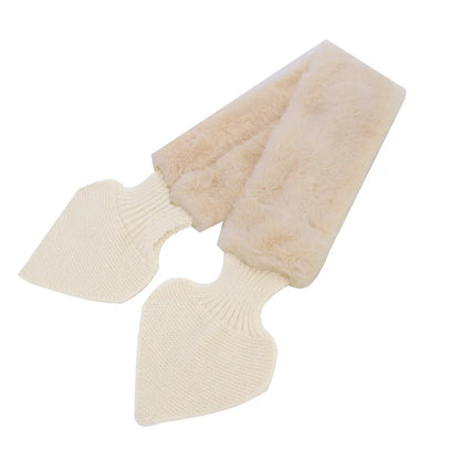 Women Scarves Girls Ladies Autumn Winter Knitted Scarf Sweet Cute Comfortable Warm Female Cross Straps Shawl Soft Neck Scarf