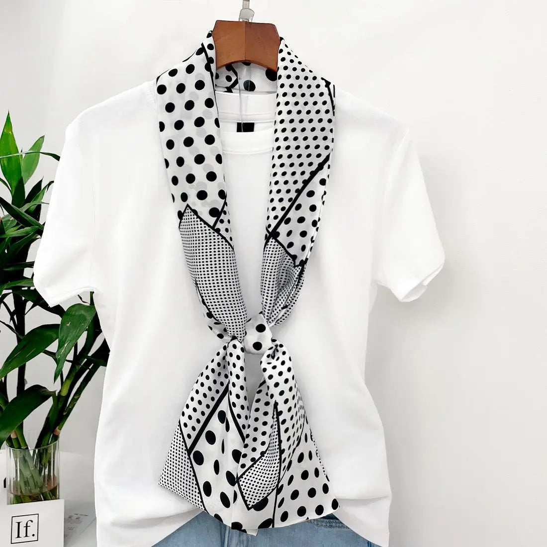 Men's Long Small Silk Scarves with Suits Spring Autumn New Fashionable Versatile Decorative Korean Version Thin  Narrow Scarves