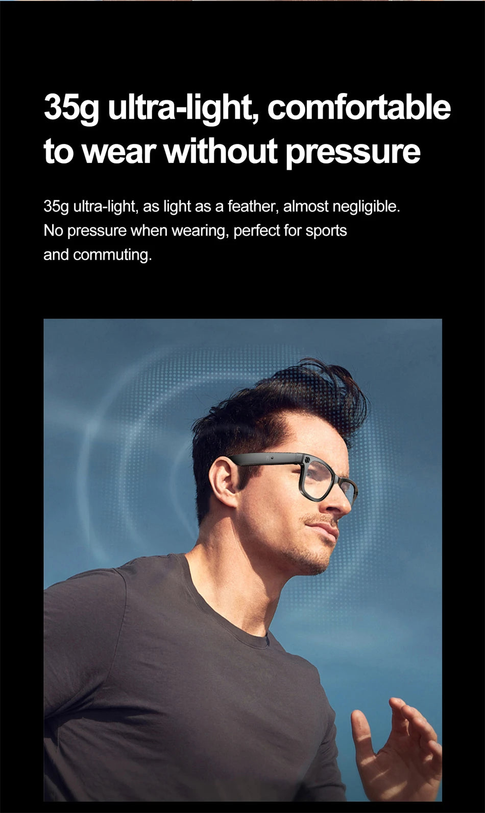 LIGE AI Smart Glasses with Camera Sunglasses 800W Camera Video Recorder Wireless Bluetooth Call Anti-blue Glasses for Man Women