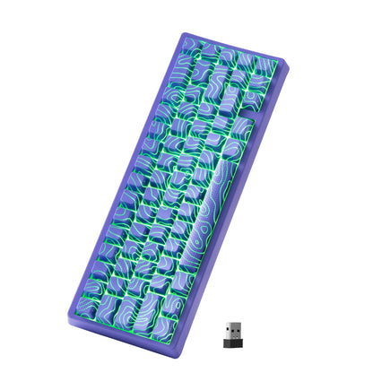 XVX M67 JadeStone Black Wireless Mechanical Keyboard With IMD-Tech Keycaps Tri-Mode Tech Topographic Keyboard Gasket Design