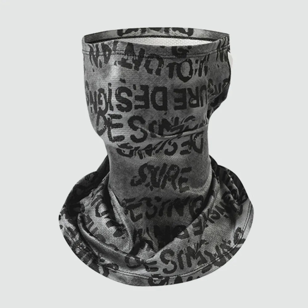 Scarves English Graffiti Sunscreen Face Mask UV Protection Shading Riding Mask Personal Breathable Ice Silk Face Towel Summer