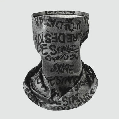 Scarves English Graffiti Sunscreen Face Mask UV Protection Shading Riding Mask Personal Breathable Ice Silk Face Towel Summer