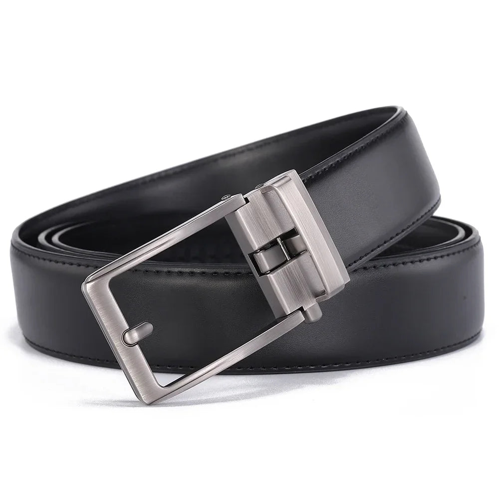 Click Belts for Men Luxury Brand Designer Automatic Buckle Real Original Genuine Leather Men's Belt Male Jeans Waist Straps