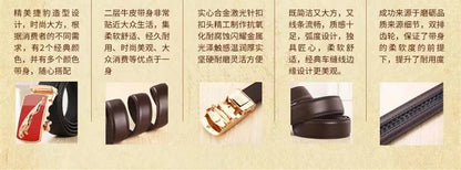 Men's Genuine Leather Belt Automatic Buckle Women Strap Fashion Versatile Younth Female Male White Black Red Pants Belts