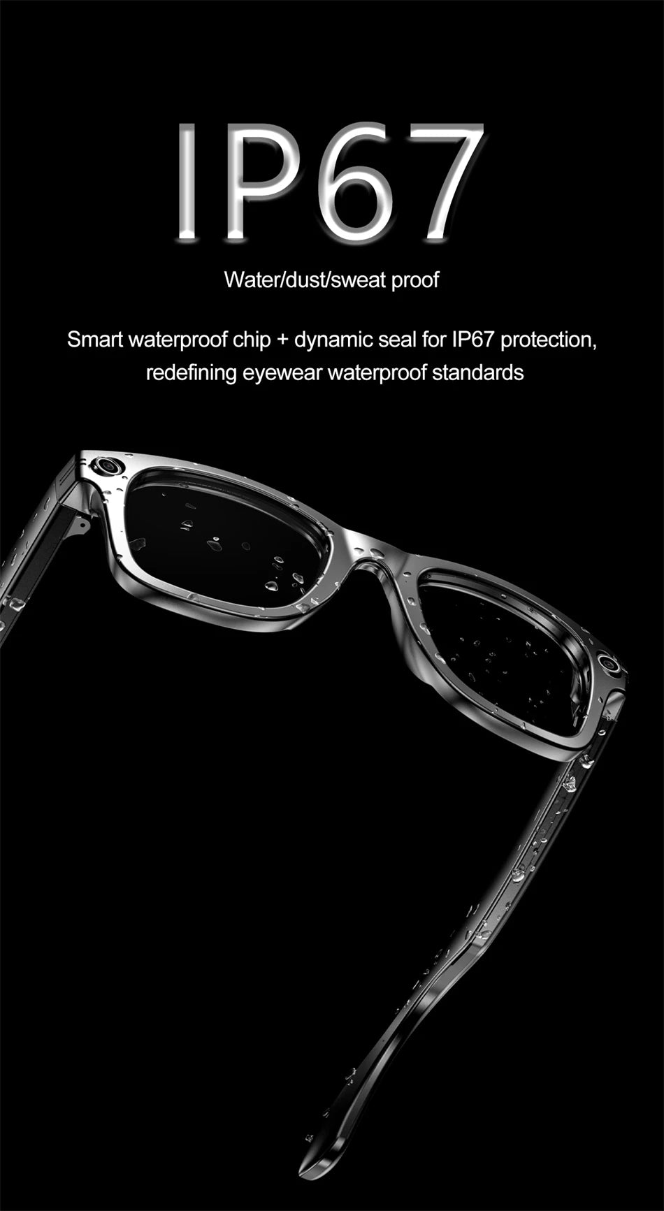 LIGE AI Smart Glasses with Camera Sunglasses 800W Camera Video Recorder Wireless Bluetooth Call Anti-blue Glasses for Man Women
