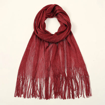 Sexy Fashion Banquet Sunscreen Shawl Gold Silver Shiny Scarves For Women Lace Tassel Party Evening Dress Scarf