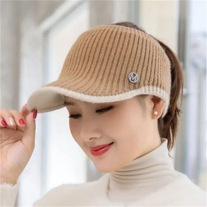 2023 Hats For Women Autumn Winter Sports Empty Top Golf Caps Female Knitted Warm Baseball Cap Fashion Running Golf Sun Hat
