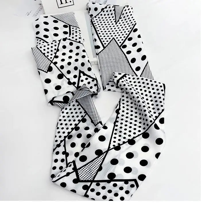 Men's Long Small Silk Scarves with Suits Spring Autumn New Fashionable Versatile Decorative Korean Version Thin  Narrow Scarves