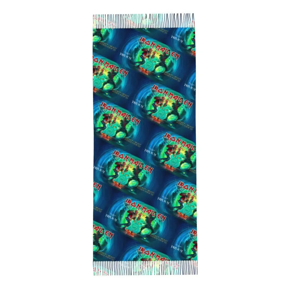 Custom Female Large British Heavy Metal Rock Iron Maidens Scarves Women Winter Soft Warm Tassel Shawl Wraps Scarf