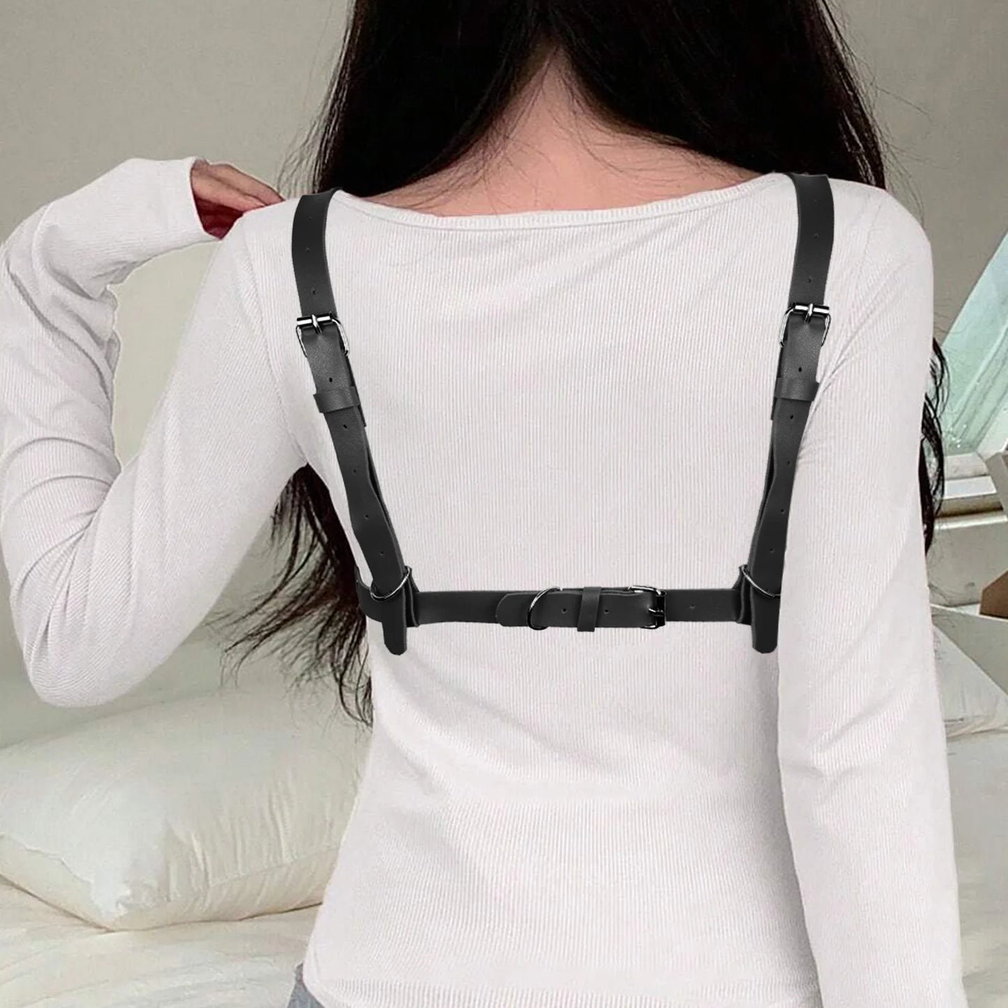 Bondage Belts Women Leather Sexy Leg Garter Body Harness Underwear Suspenders Straps Stockings Sword Belt Seks Goth Clothing 18+