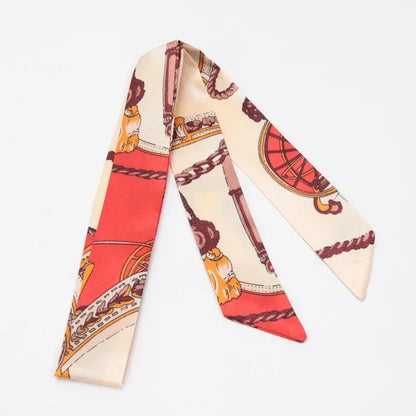 Skinny Scarf Hair Small Women Simple Style Handle Ribbon Fashion Printing Hairband Headscarf Beautiful Scarves Bags for Women