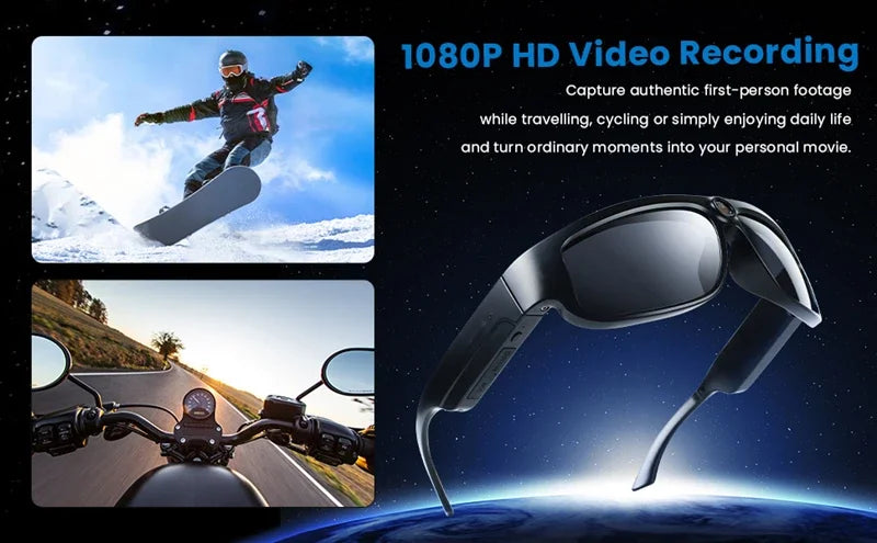 Smart Glasses 1080P Video Sports Glasses 4K Camera Music Call AI Translation Glasses Requires Card Insertion For Use