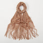 Sexy Fashion Banquet Sunscreen Shawl Gold Silver Shiny Scarves For Women Lace Tassel Party Evening Dress Scarf